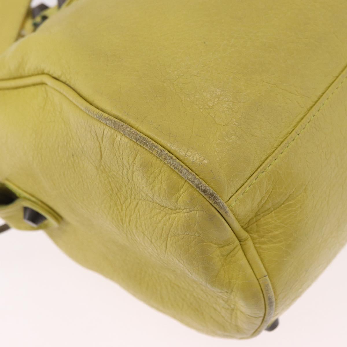 BALENCIAGA Mini Twiggy Hand Bag Leather 2way Yellow 327103 Auth 185360V