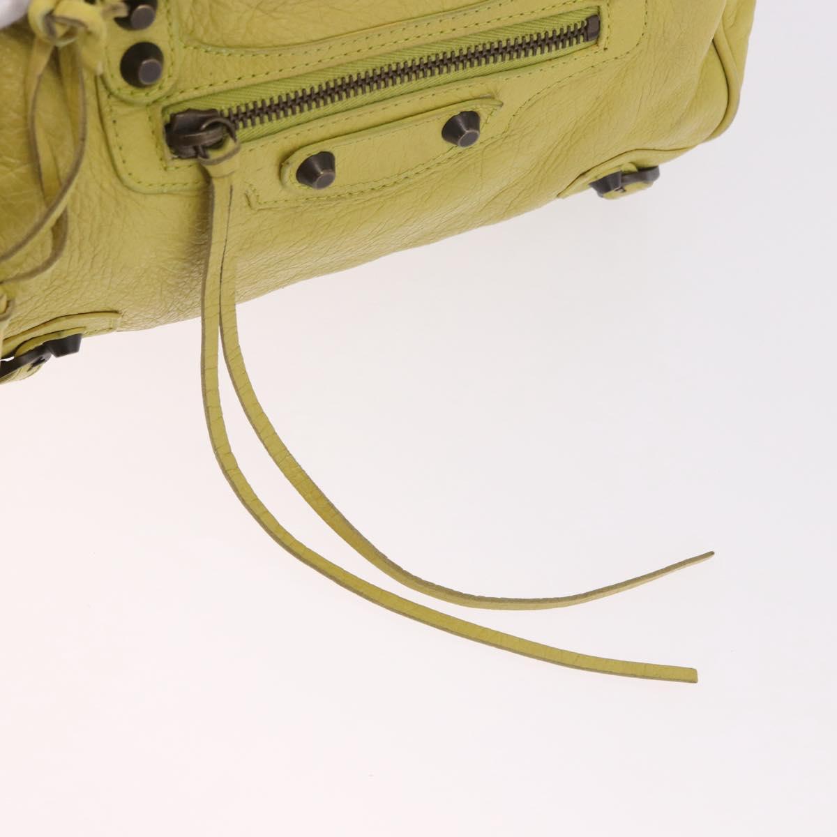 BALENCIAGA Mini Twiggy Hand Bag Leather 2way Yellow 327103 Auth 185360V