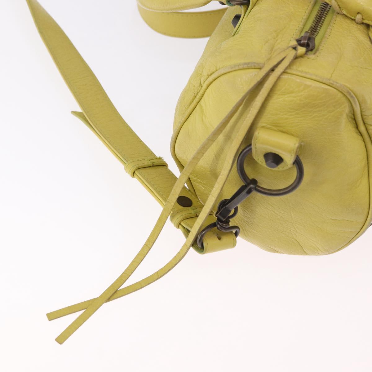 BALENCIAGA Mini Twiggy Hand Bag Leather 2way Yellow 327103 Auth 185360V