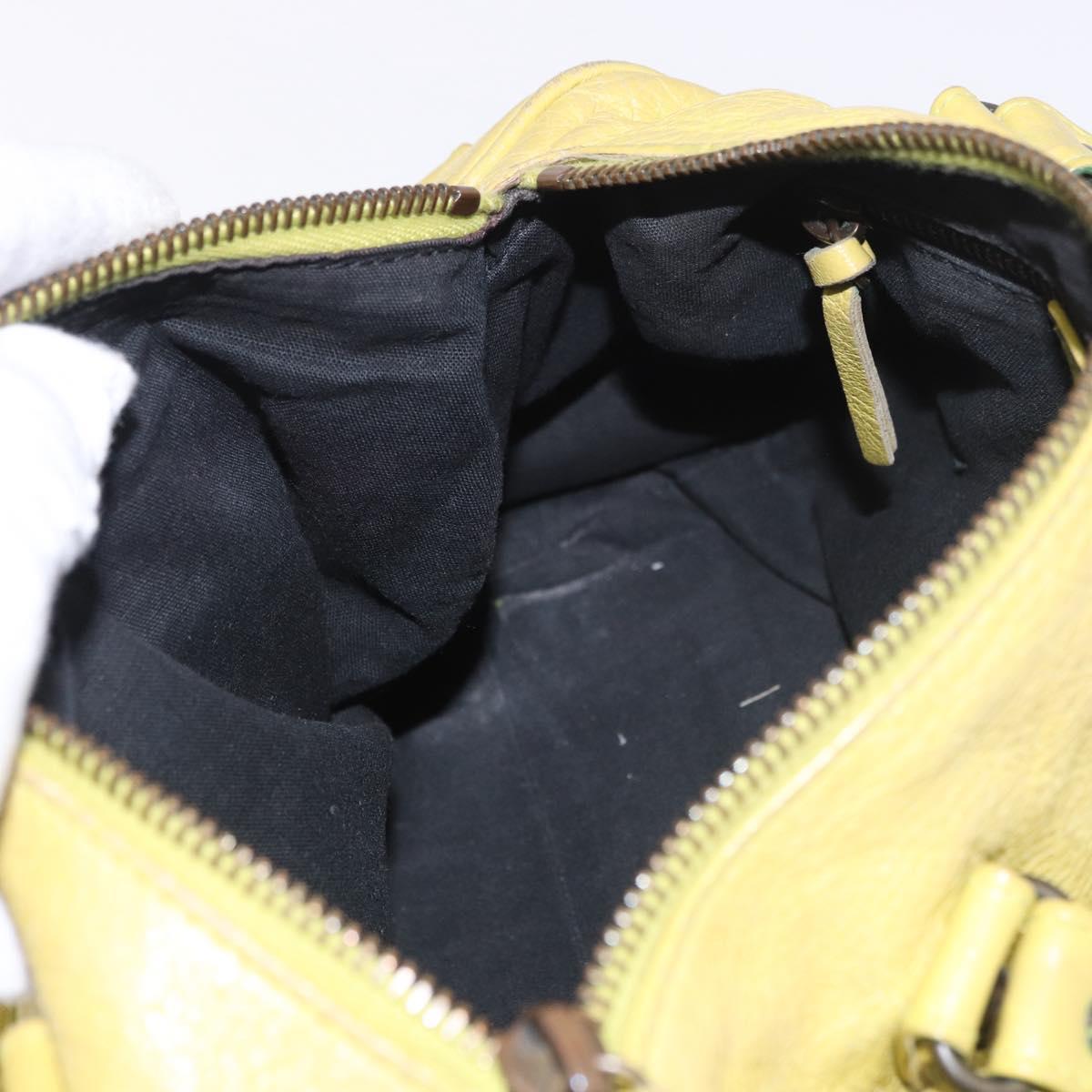BALENCIAGA Mini Twiggy Hand Bag Leather 2way Yellow 327103 Auth 185360V