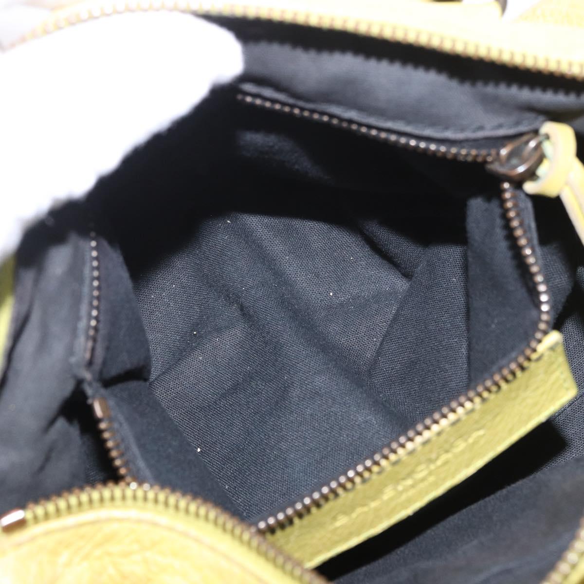 BALENCIAGA Mini Twiggy Hand Bag Leather 2way Yellow 327103 Auth 185360V