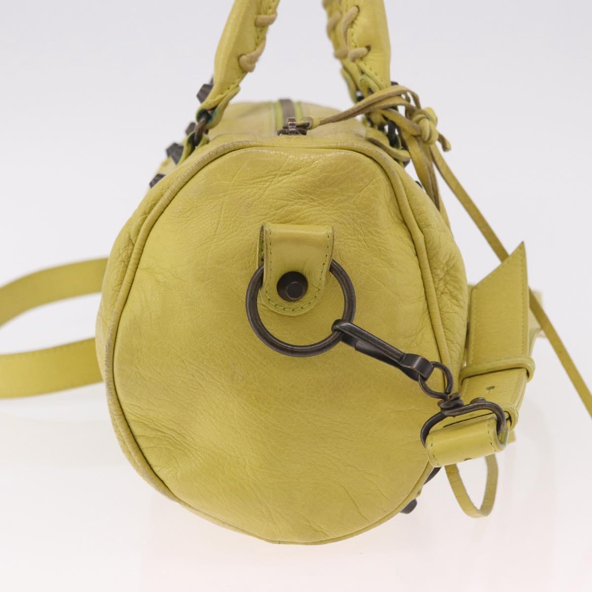 BALENCIAGA Mini Twiggy Hand Bag Leather 2way Yellow 327103 Auth 185360V