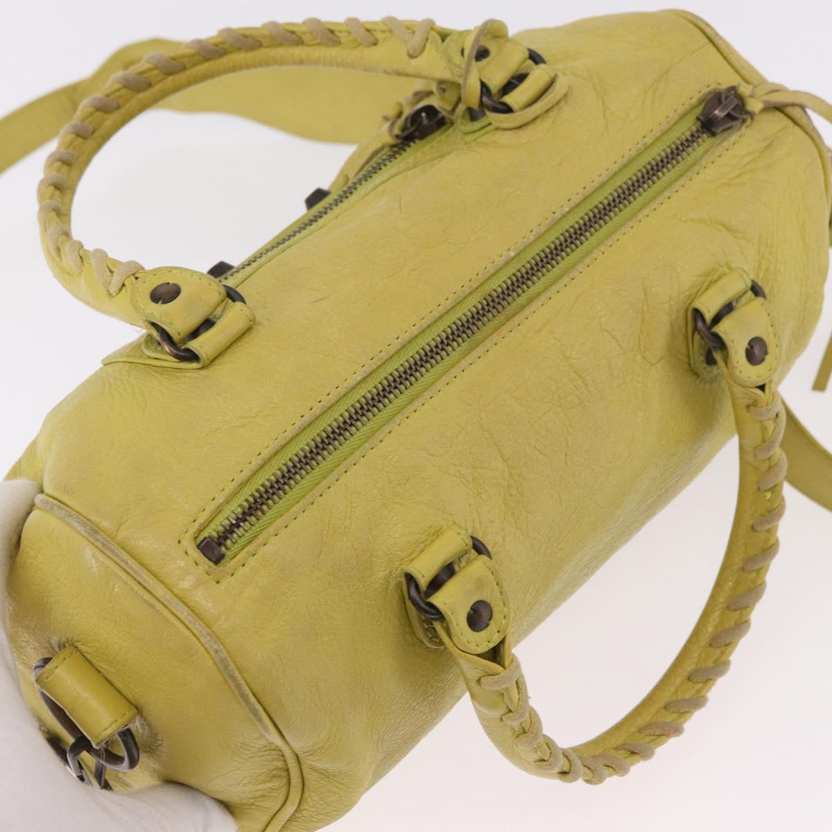 BALENCIAGA Mini Twiggy Hand Bag Leather 2way Yellow 327103 Auth 185360V