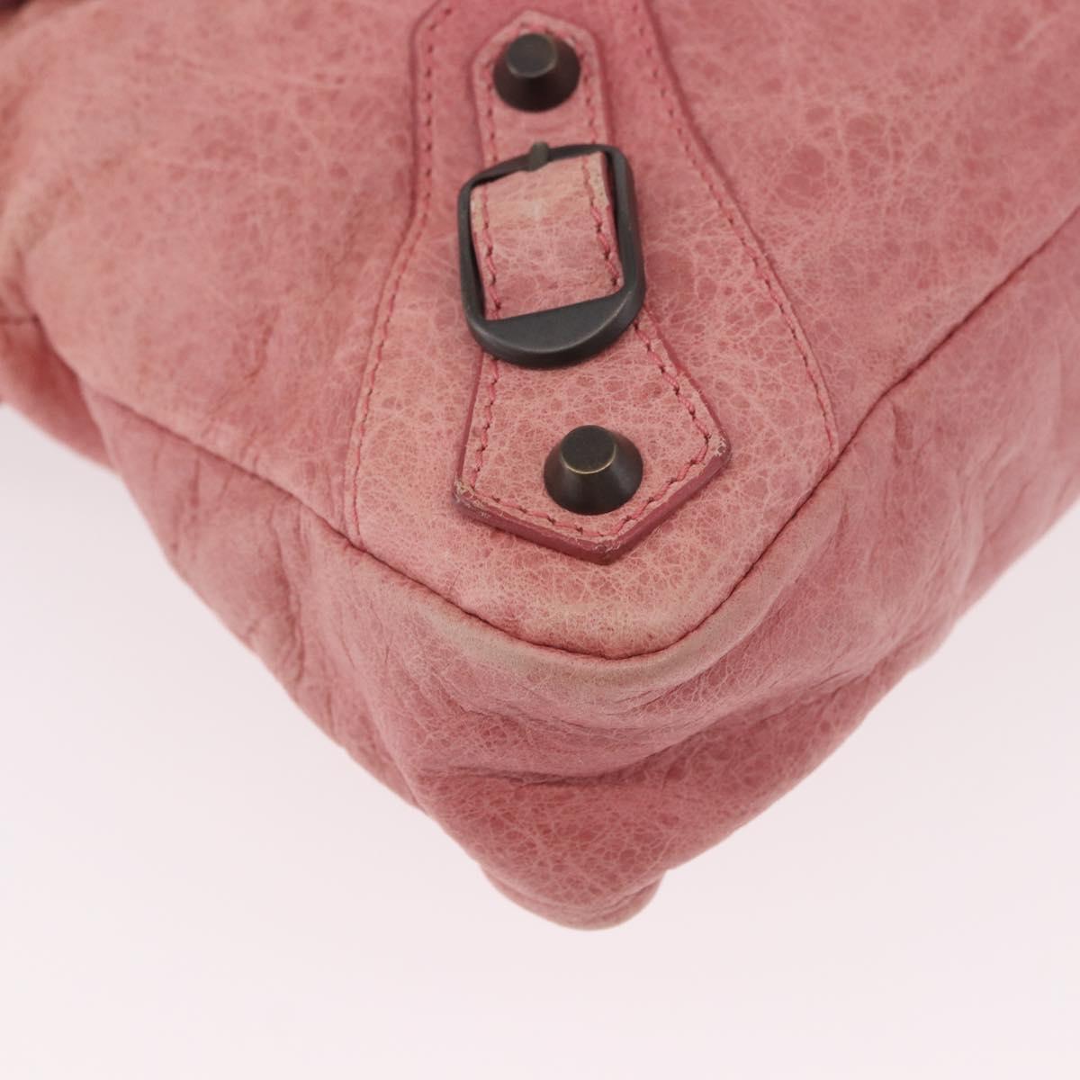 BALENCIAGA The First Hand Bag Leather 2way Pink 103208 Auth 185362V