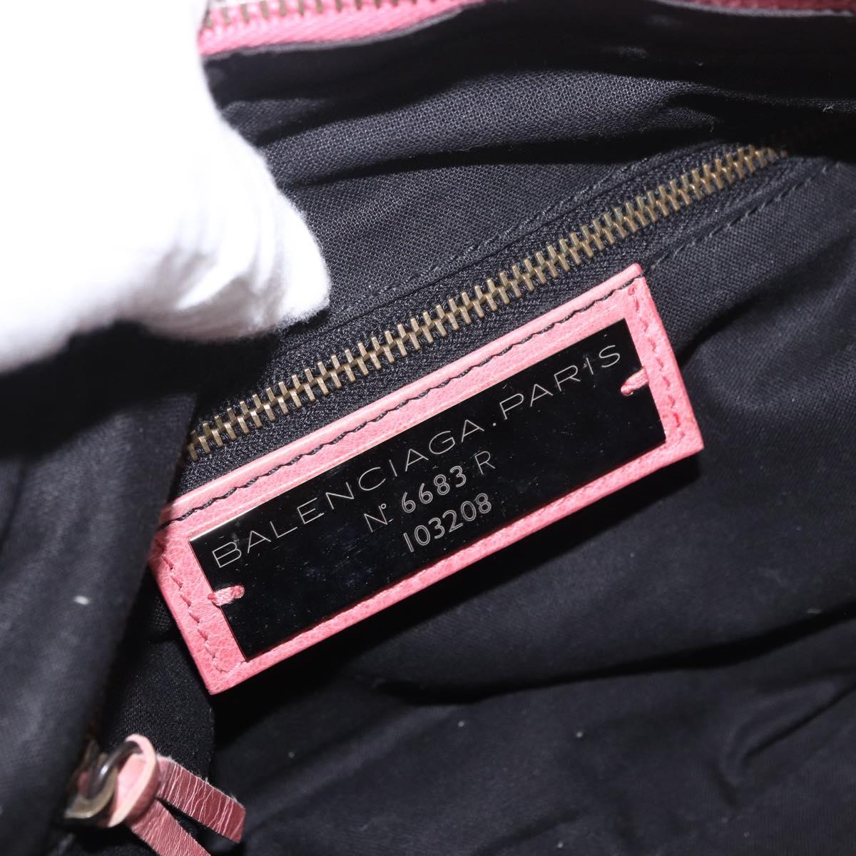 BALENCIAGA The First Hand Bag Leather 2way Pink 103208 Auth 185362V