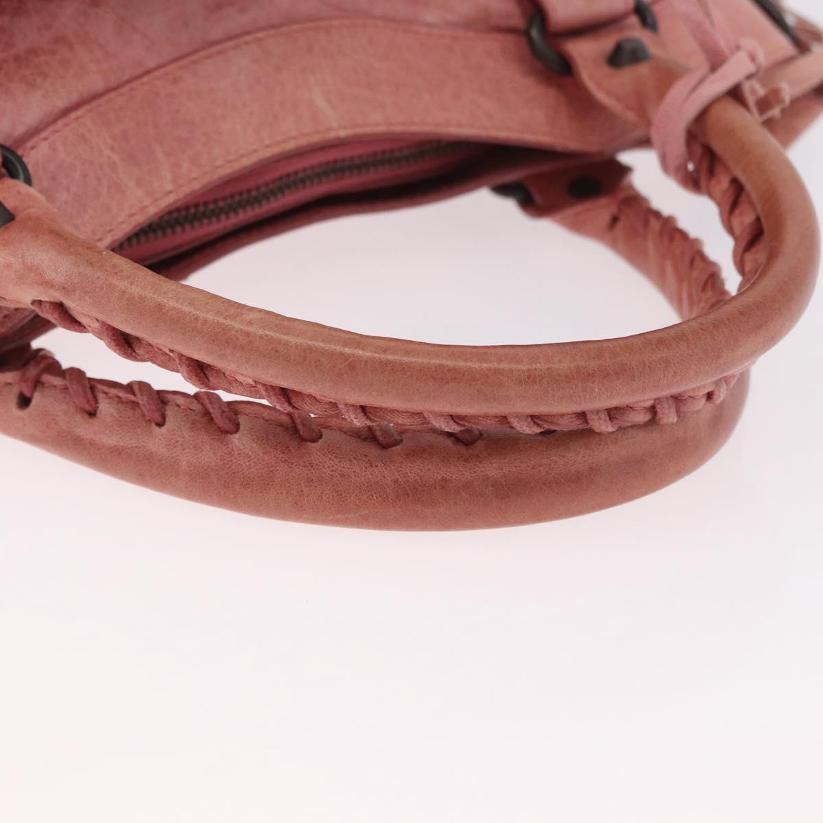 BALENCIAGA The First Hand Bag Leather 2way Pink 103208 Auth 185362V