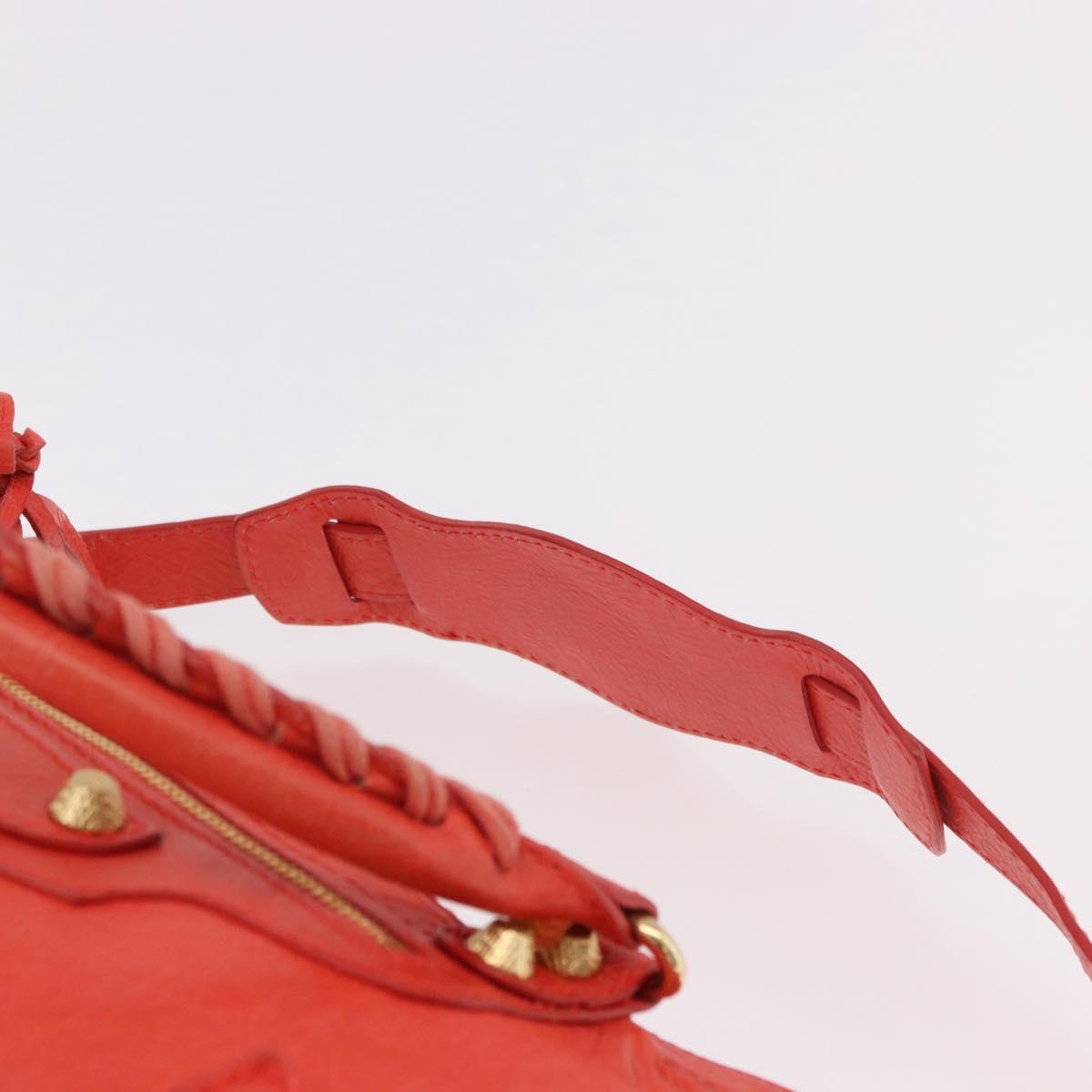 BALENCIAGA The First Hand Bag Leather 2way Orange Gold 285433 Auth 185363V