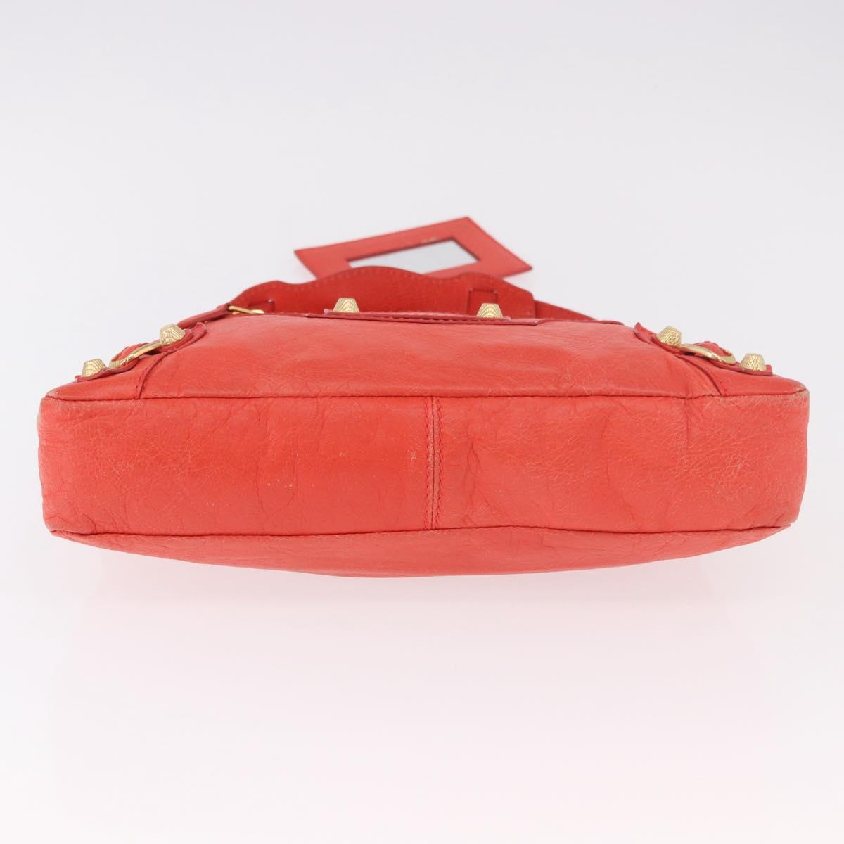 BALENCIAGA The First Hand Bag Leather 2way Orange Gold 285433 Auth 185363V