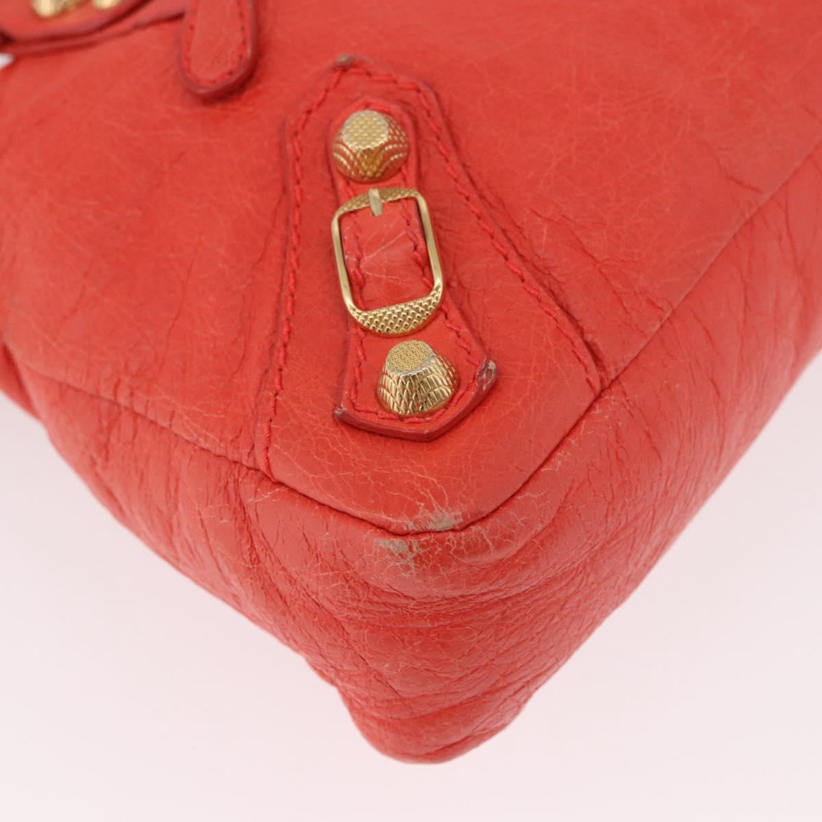 BALENCIAGA The First Hand Bag Leather 2way Orange Gold 285433 Auth 185363V