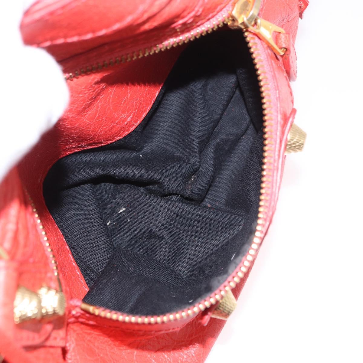 BALENCIAGA The First Hand Bag Leather 2way Orange Gold 285433 Auth 185363V