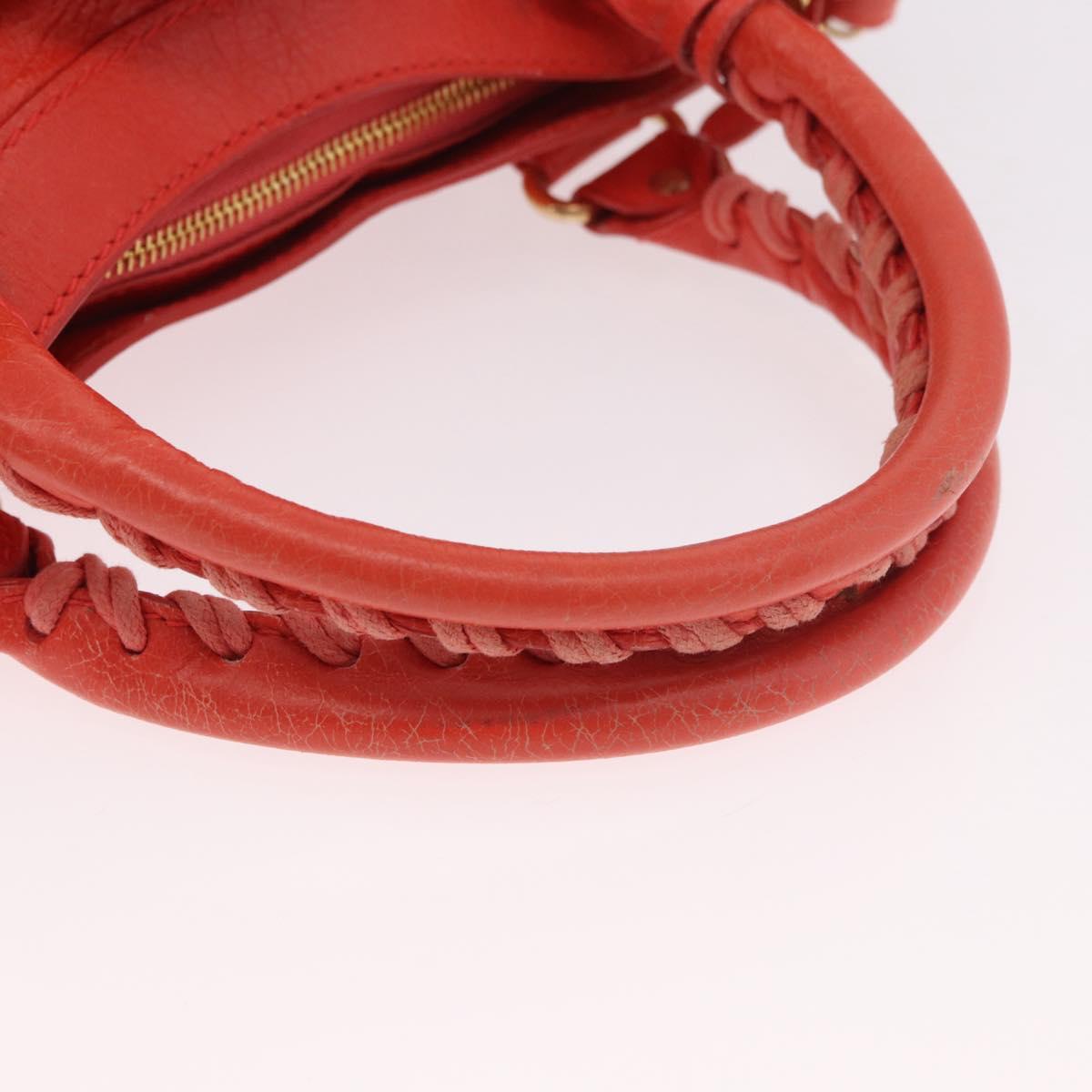 BALENCIAGA The First Hand Bag Leather 2way Orange Gold 285433 Auth 185363V