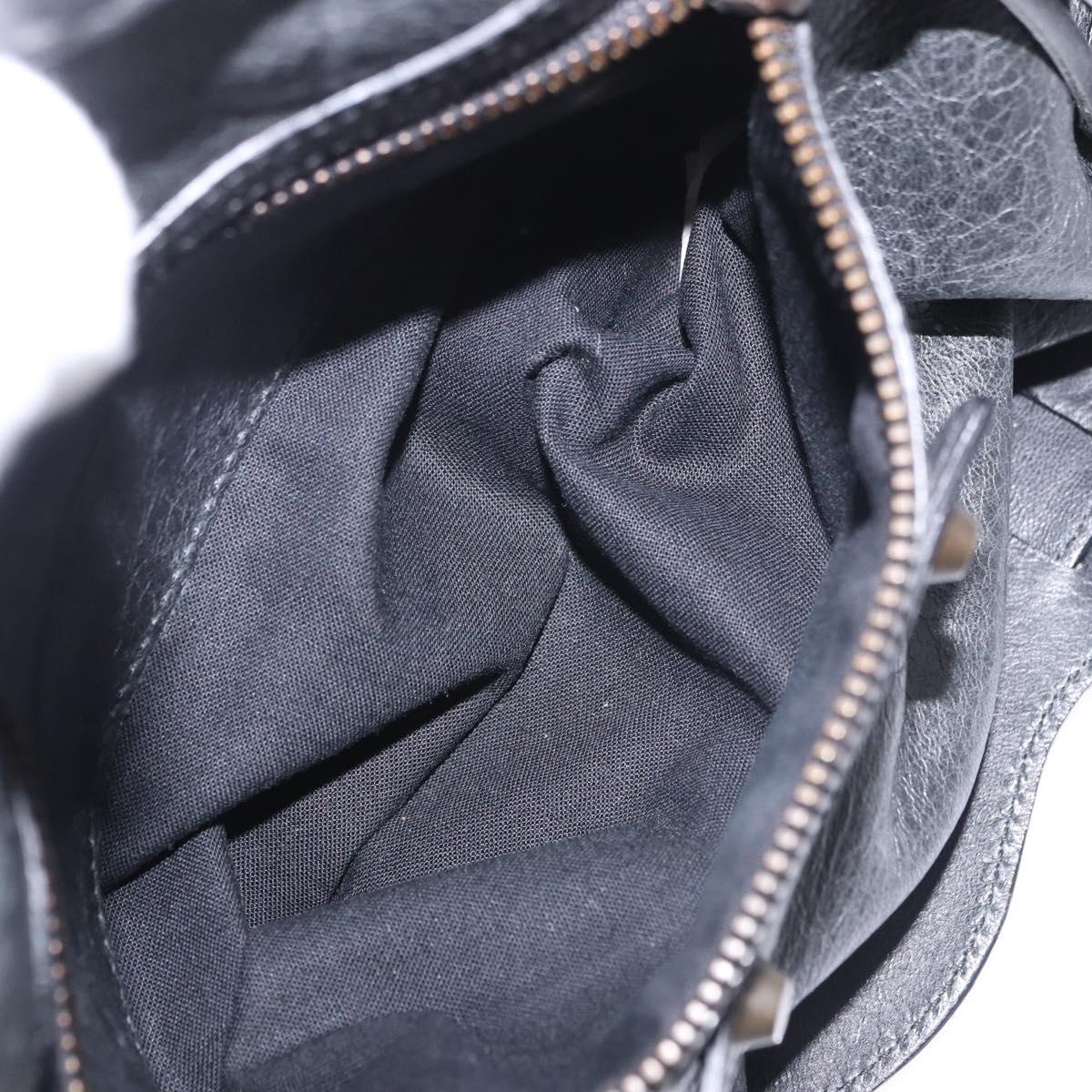 BALENCIAGA The City Hand Bag Leather 2way Black 115748 Auth 185364SAM