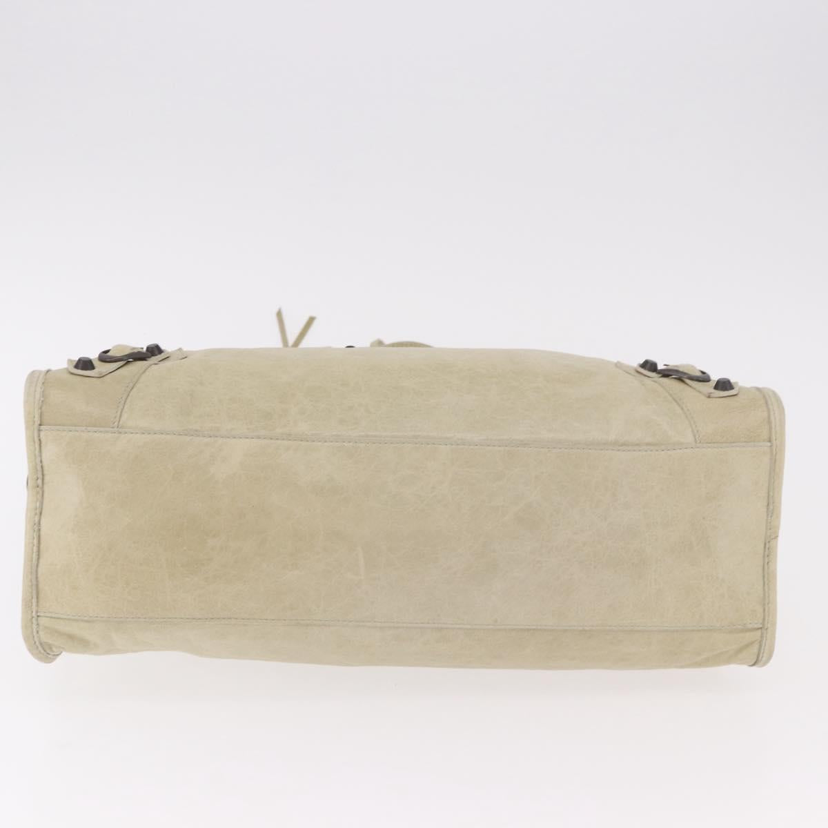 BALENCIAGA The City Hand Bag Leather 2way Ivory 115748 Auth 185365V