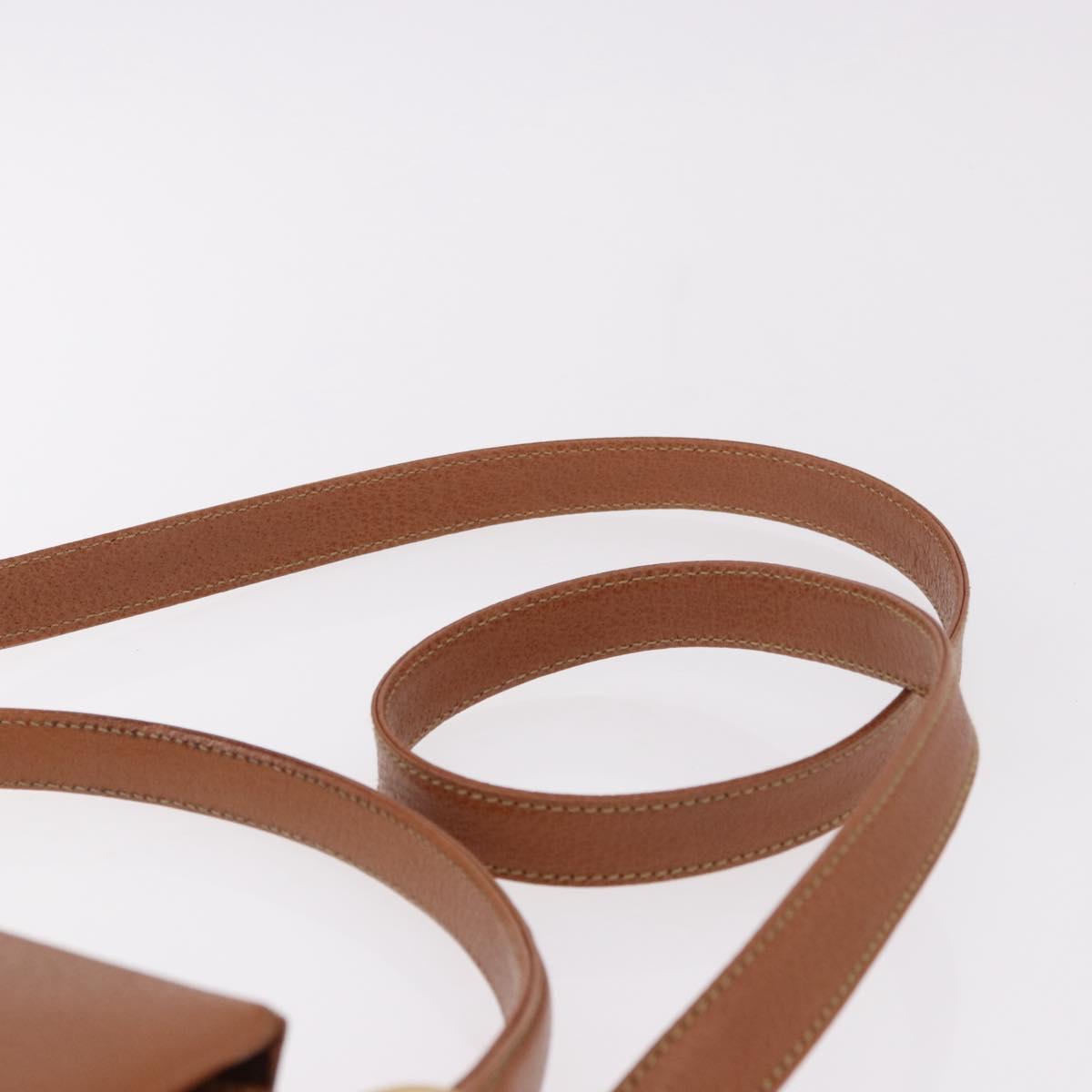 GUCCI Bamboo Hand Bag Leather 2way Brown Gold Auth 185369