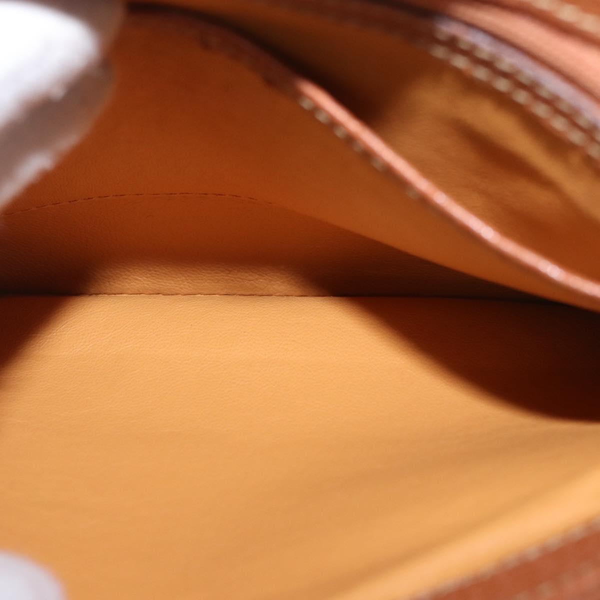 GUCCI Bamboo Hand Bag Leather 2way Brown Gold Auth 185369