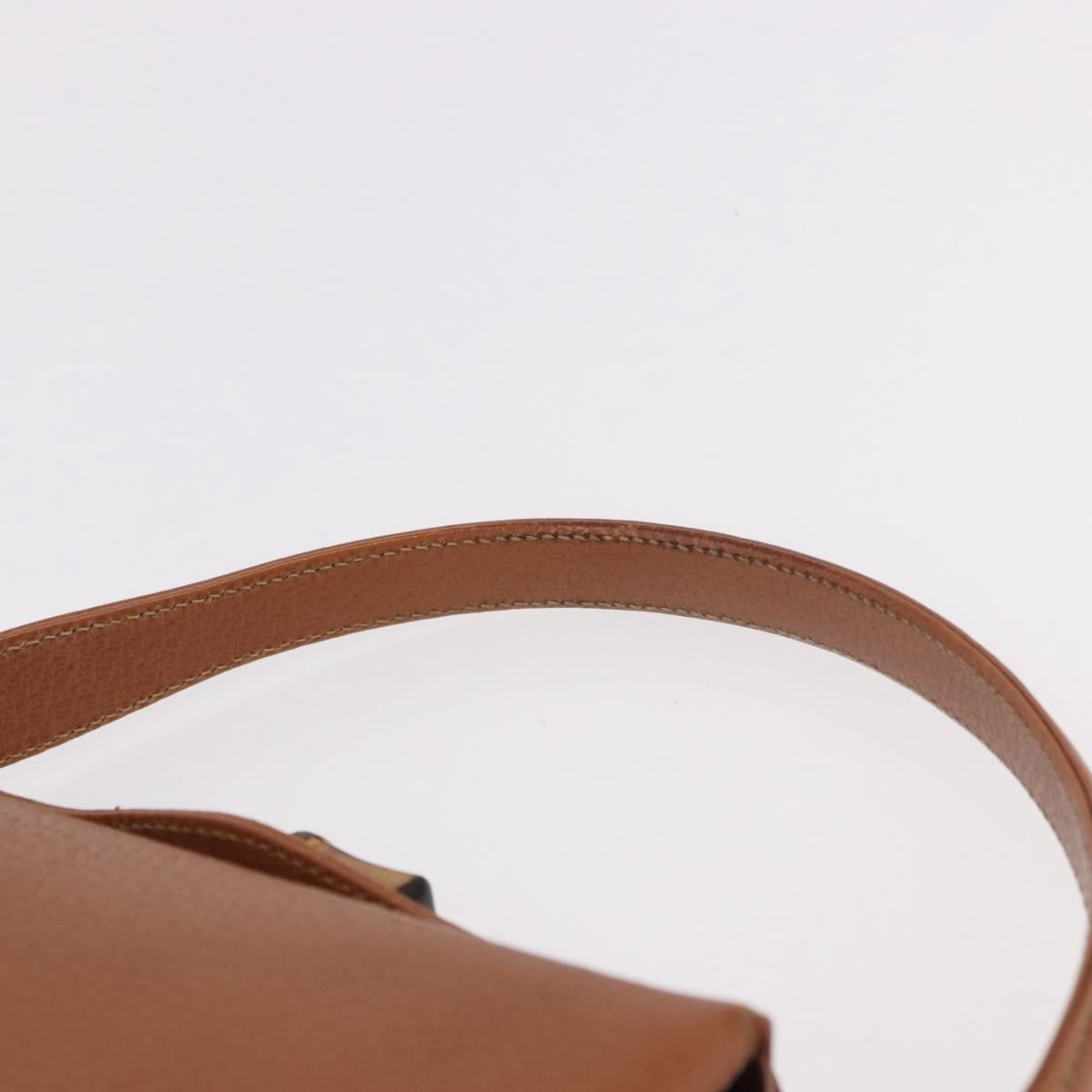 GUCCI Bamboo Hand Bag Leather 2way Brown Gold Auth 185369
