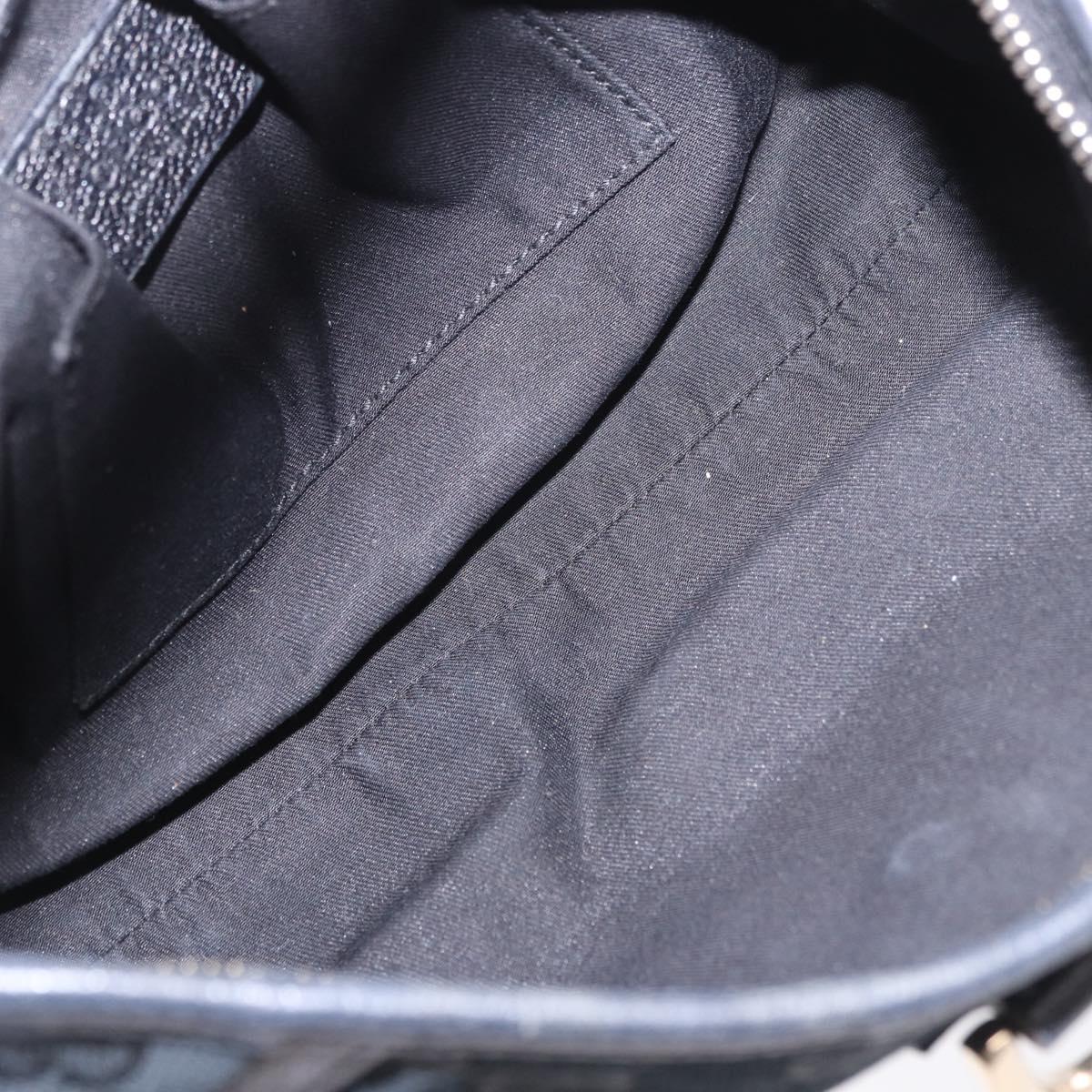 GUCCI GG Canvas Shoulder Bag Black Gold 130939 Auth 185370V