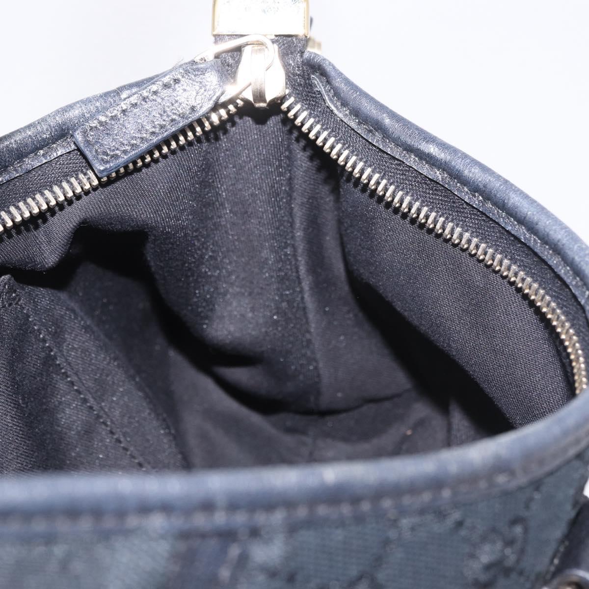 GUCCI GG Canvas Shoulder Bag Black Gold 130939 Auth 185370V