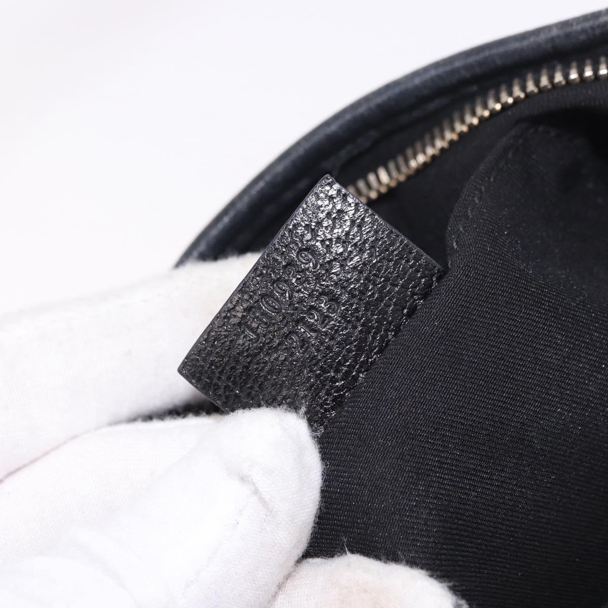 GUCCI GG Canvas Shoulder Bag Black Gold 130939 Auth 185370V