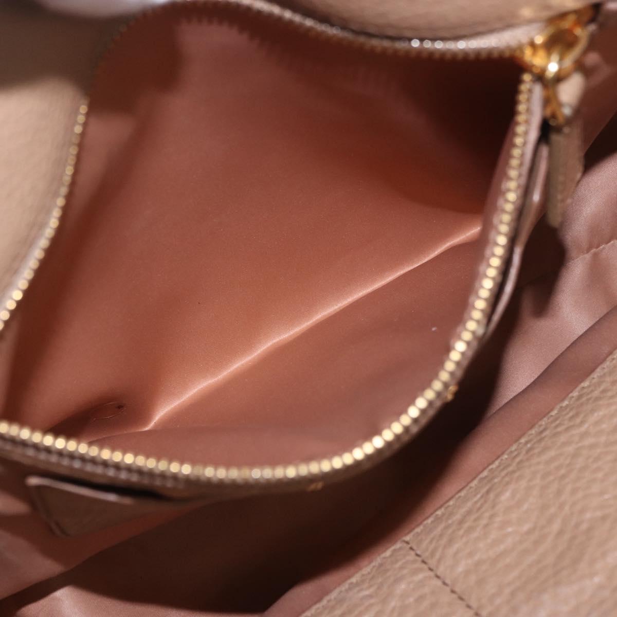 Miu Miu Hand Bag Leather 2way Beige Gold Auth 185372V