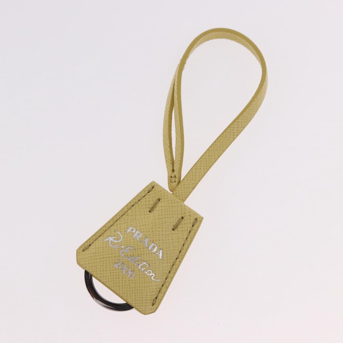 PRADA Hand Pouch Satin Yellow Silver Auth 185373SAM