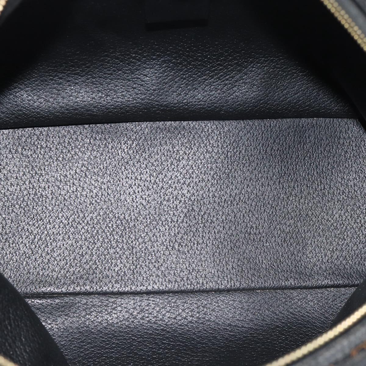 CELINE Macadam Canvas Hand Bag PVC Leather Black Gold Auth 185380A