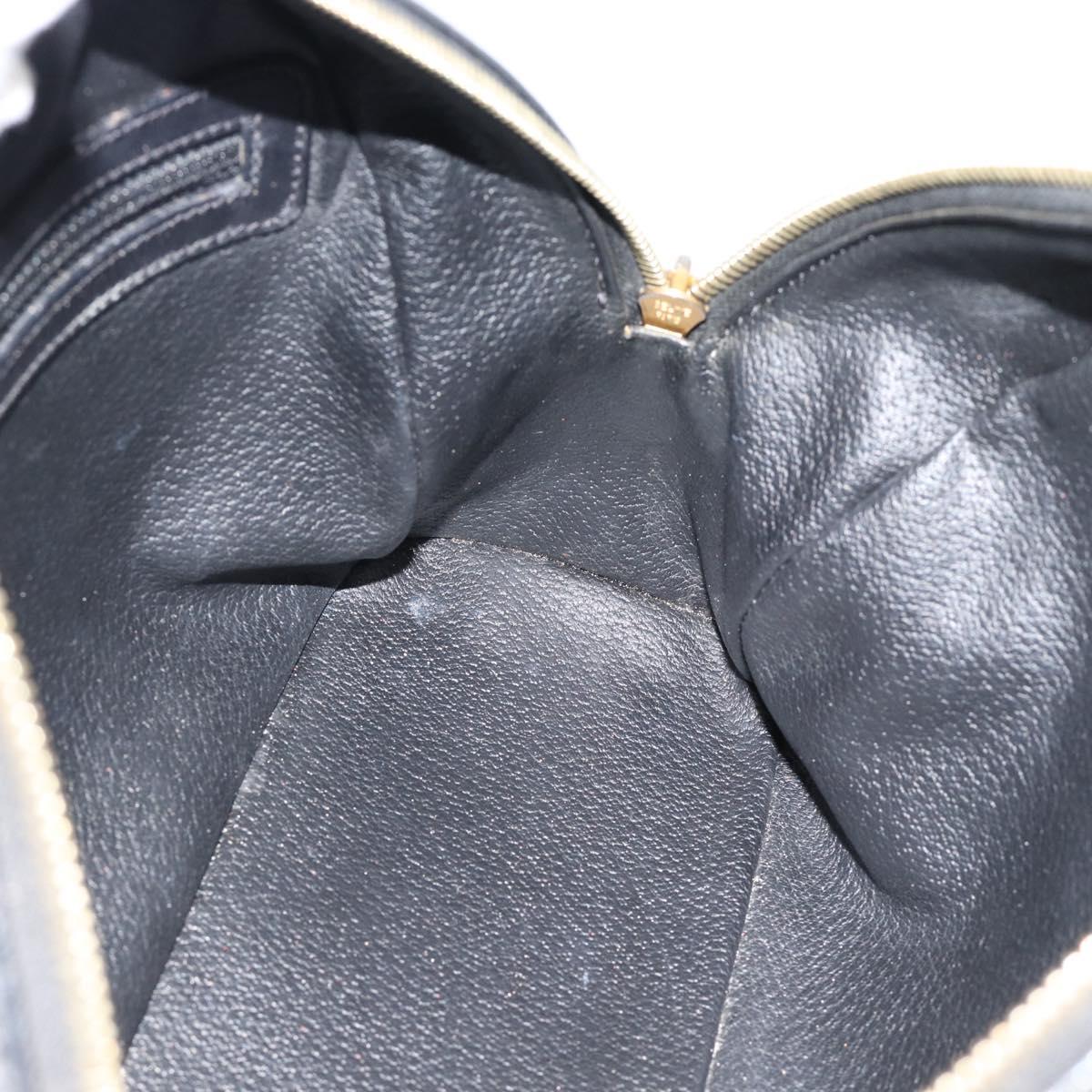 CELINE Macadam Canvas Hand Bag PVC Leather Black Gold Auth 185380A