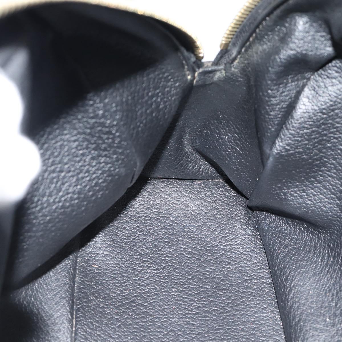 CELINE Macadam Canvas Hand Bag PVC Leather Black Gold Auth 185380A