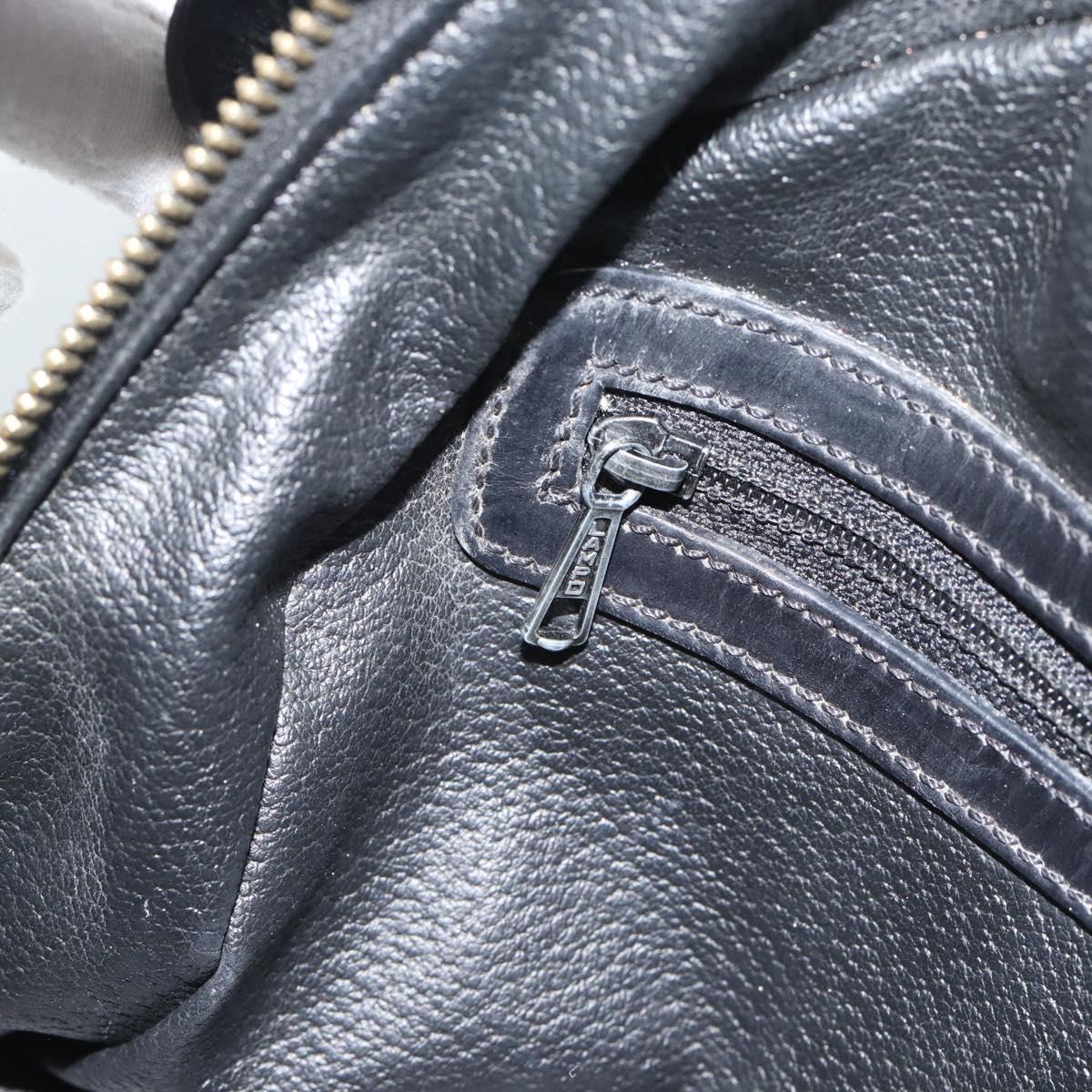 CELINE Macadam Canvas Hand Bag PVC Leather Black Gold Auth 185380A
