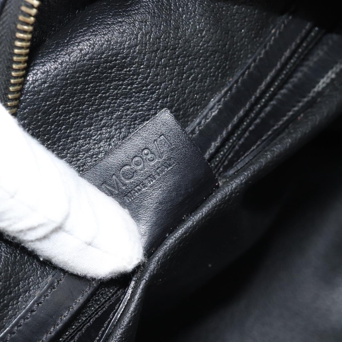 CELINE Macadam Canvas Hand Bag PVC Leather Black Gold Auth 185380A