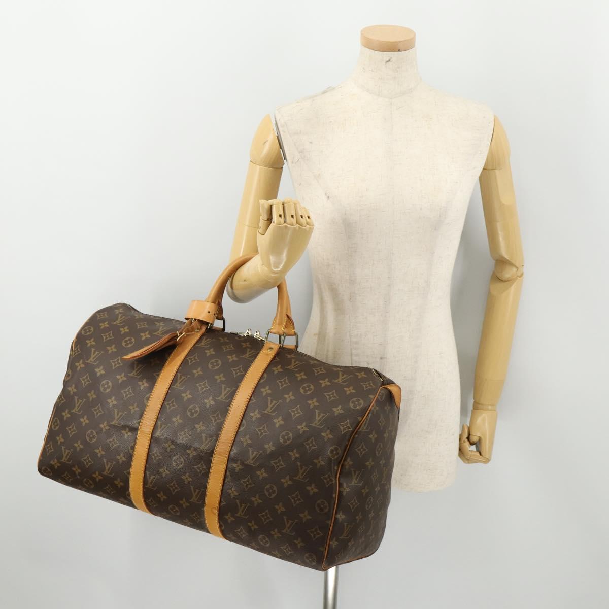 LOUIS VUITTON Monogram Keepall 50 Boston Bag M41426 LV Auth 185384A