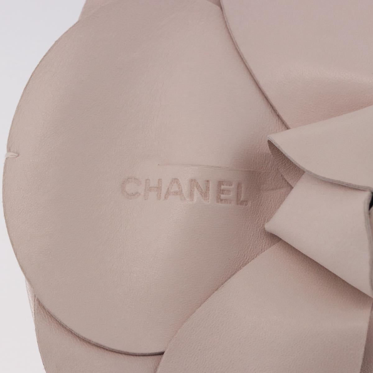 CHANEL Camellia Chain Hand Bag Lamb Skin Pink Gold CC Auth 185386SM