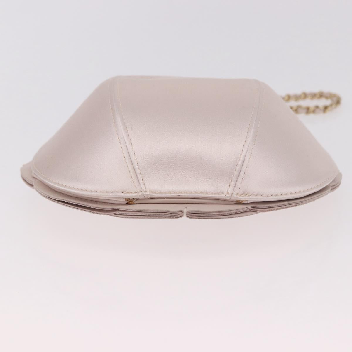 CHANEL Camellia Chain Hand Bag Lamb Skin Pink Gold CC Auth 185386SM