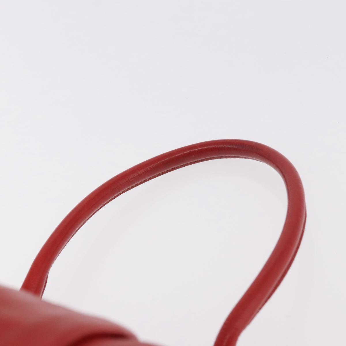 Miu Miu Hand Bag Leather Red Silver Auth 185391V