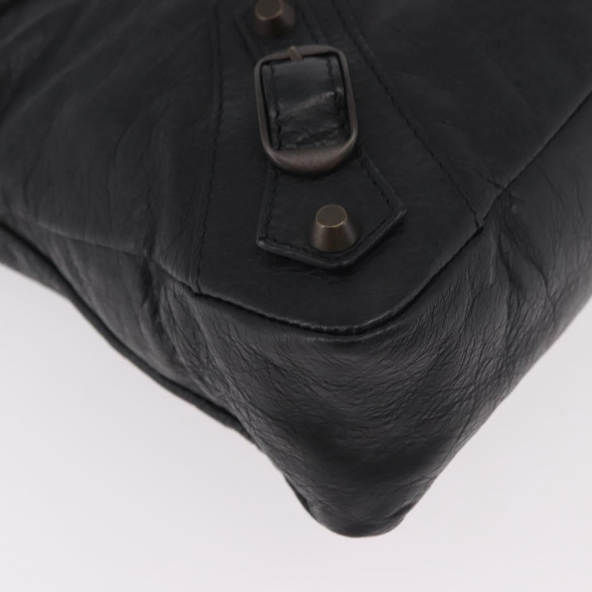 BALENCIAGA The First Hand Bag Leather 2way Black 103208 Auth 185399SAM