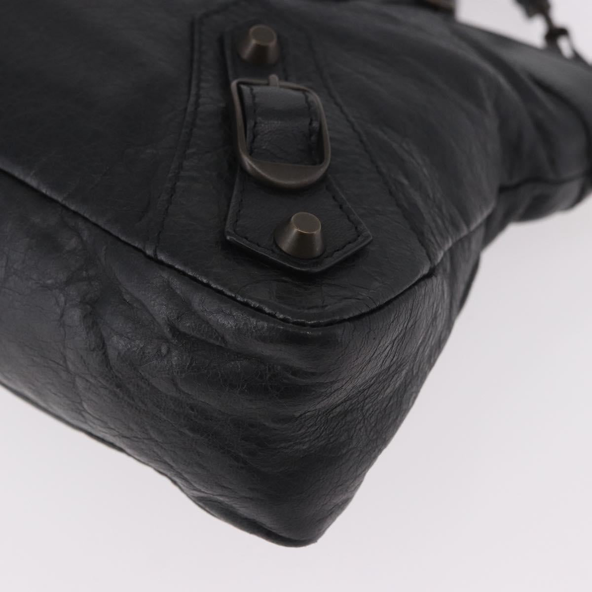 BALENCIAGA The First Hand Bag Leather 2way Black 103208 Auth 185399SAM