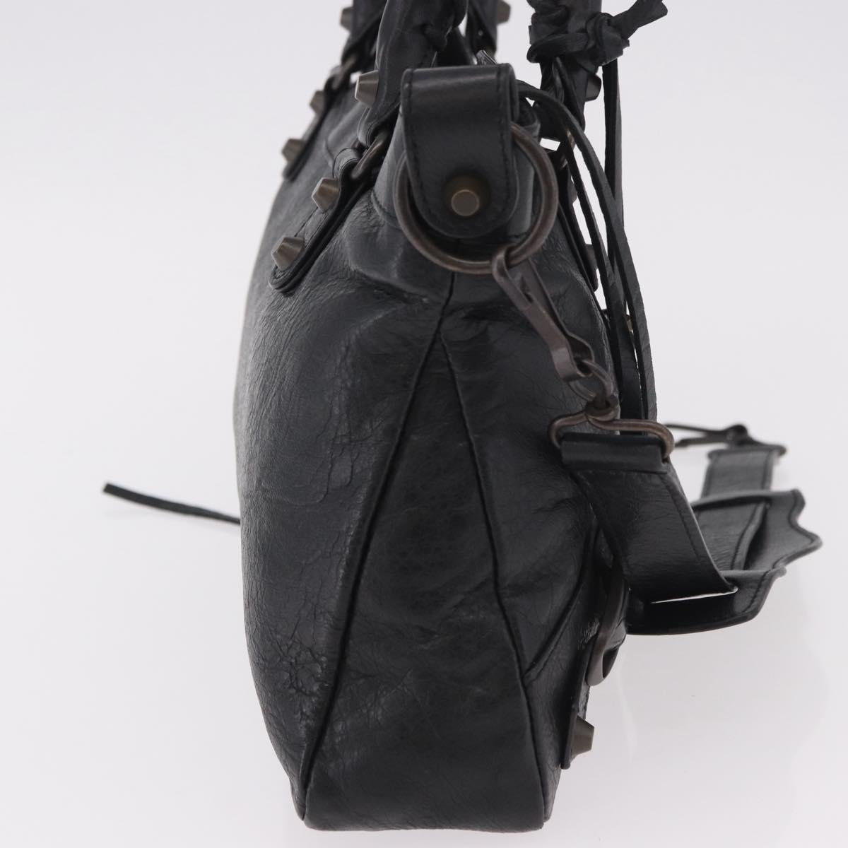 BALENCIAGA The First Hand Bag Leather 2way Black 103208 Auth 185399SAM