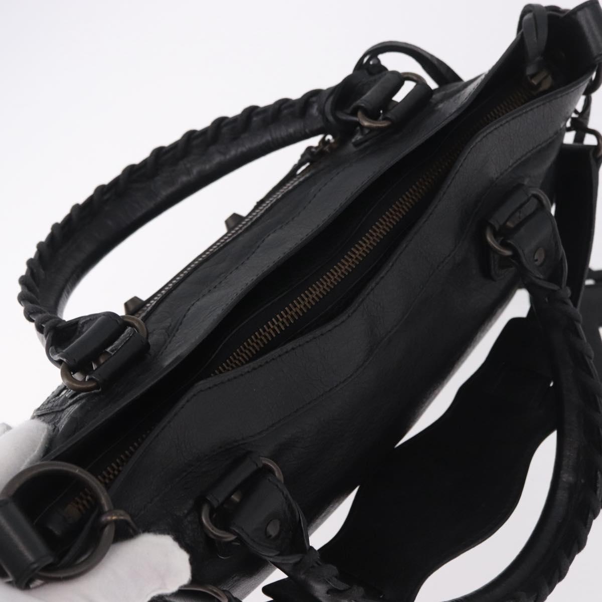 BALENCIAGA The First Hand Bag Leather 2way Black 103208 Auth 185399SAM