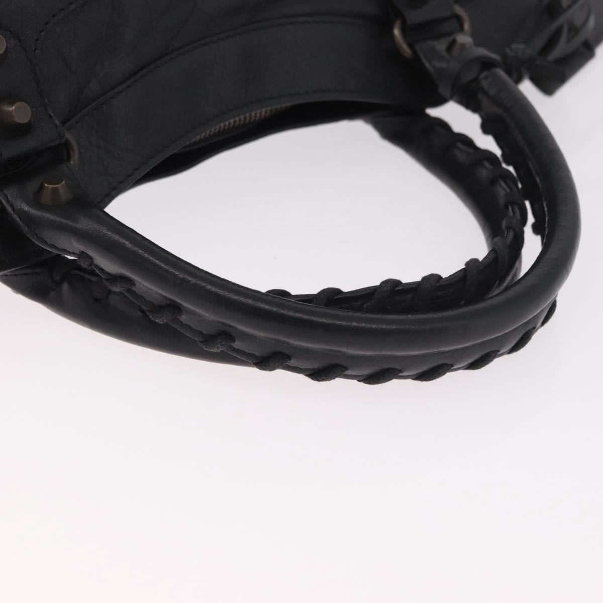 BALENCIAGA The First Hand Bag Leather 2way Black 103208 Auth 185399SAM
