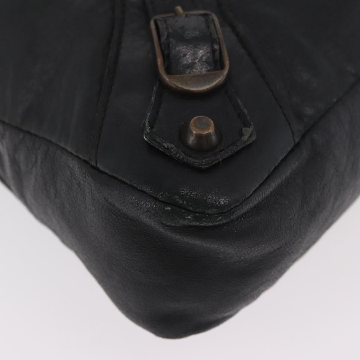 BALENCIAGA The First Hand Bag Leather 2way Black 103208 Auth 185400V
