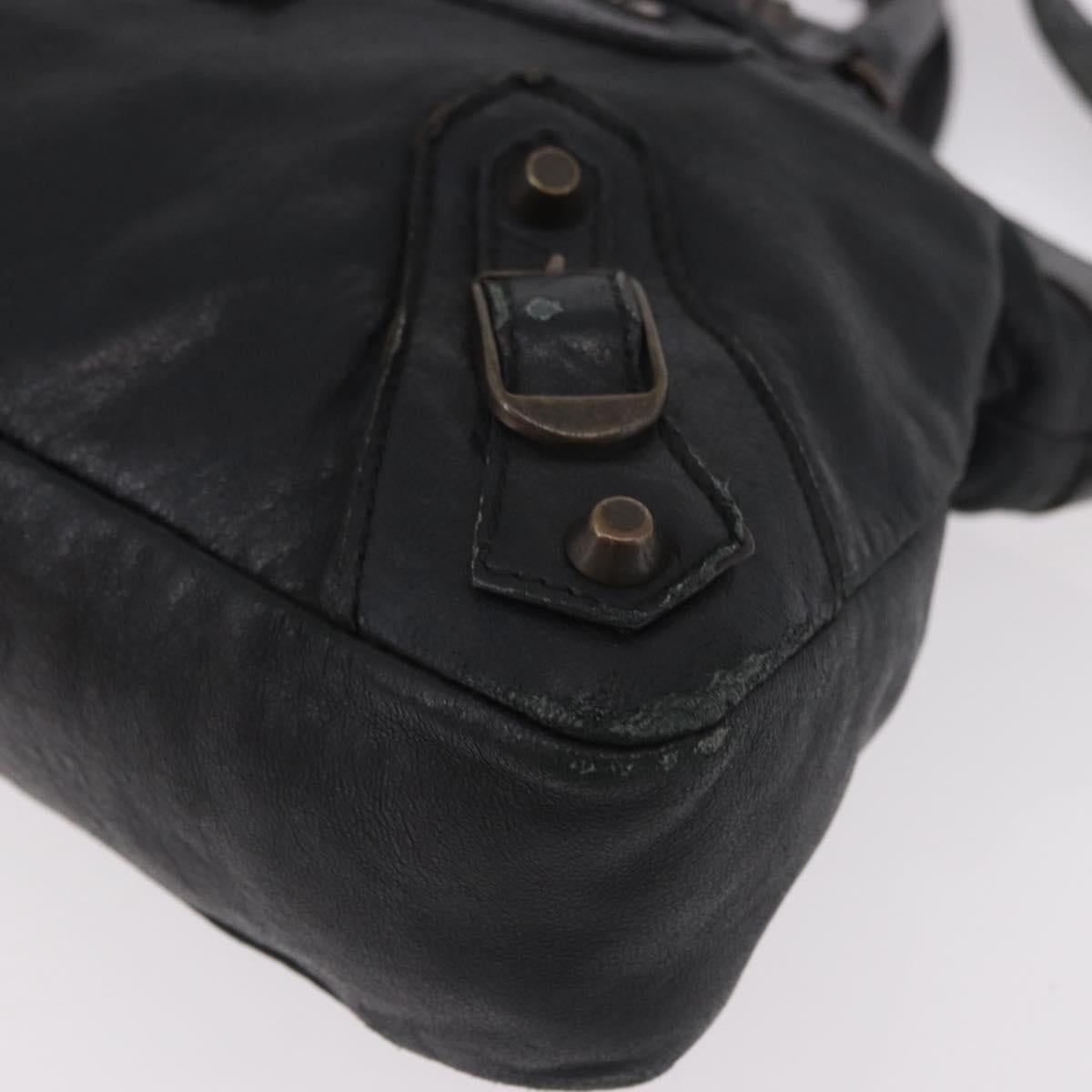 BALENCIAGA The First Hand Bag Leather 2way Black 103208 Auth 185400V