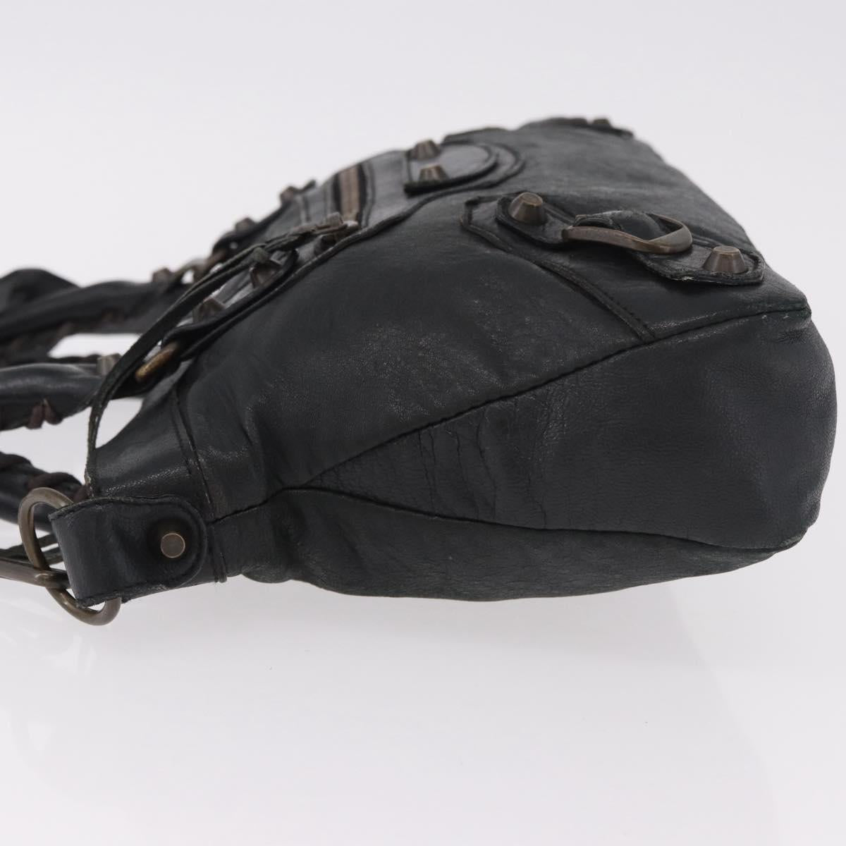 BALENCIAGA The First Hand Bag Leather 2way Black 103208 Auth 185400V