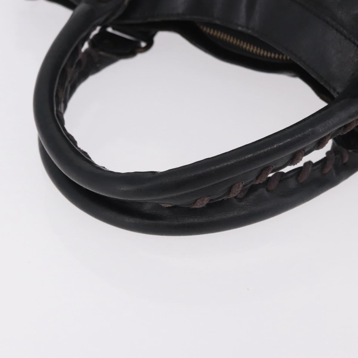 BALENCIAGA The First Hand Bag Leather 2way Black 103208 Auth 185400V