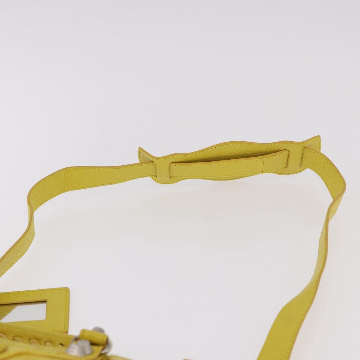 BALENCIAGA Giant Mini City Hand Bag Leather 2way Yellow 309544 Auth 185403M