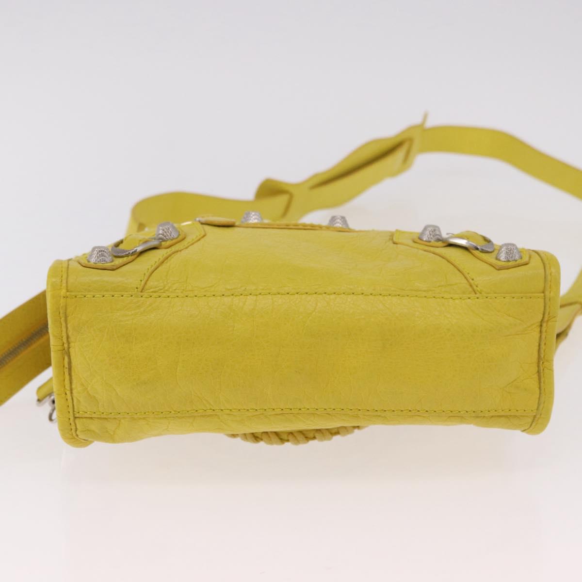 BALENCIAGA Giant Mini City Hand Bag Leather 2way Yellow 309544 Auth 185403M