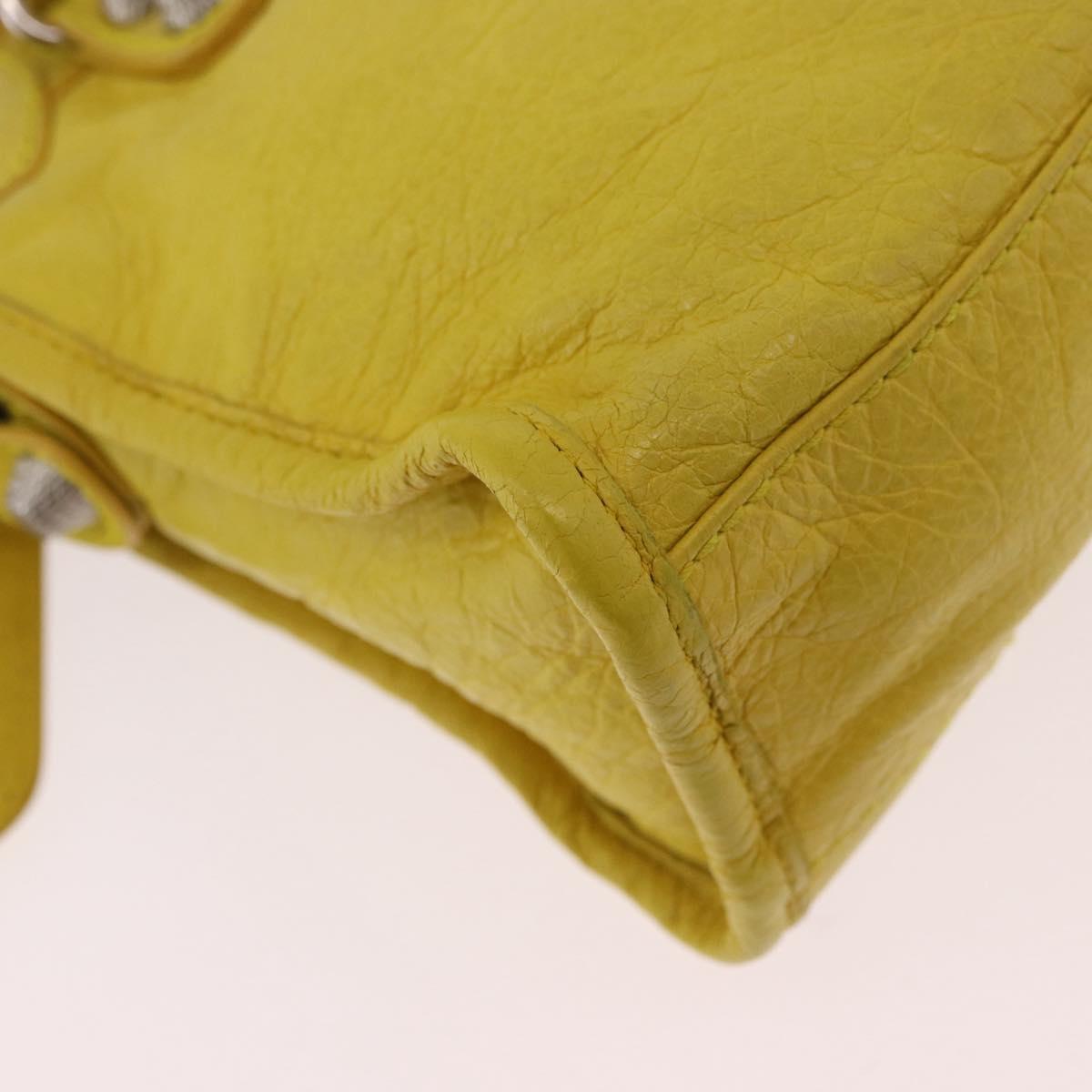 BALENCIAGA Giant Mini City Hand Bag Leather 2way Yellow 309544 Auth 185403M