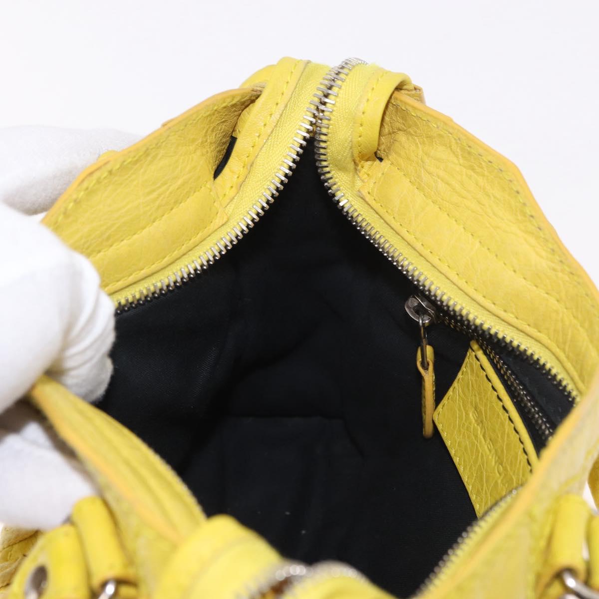 BALENCIAGA Giant Mini City Hand Bag Leather 2way Yellow 309544 Auth 185403M