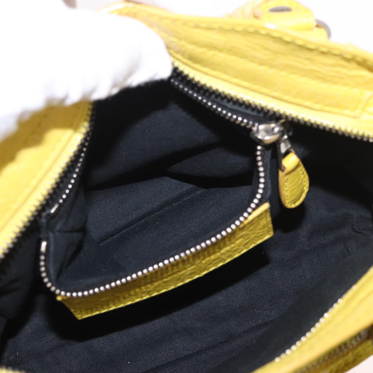 BALENCIAGA Giant Mini City Hand Bag Leather 2way Yellow 309544 Auth 185403M