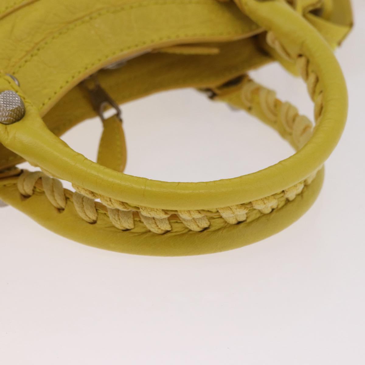 BALENCIAGA Giant Mini City Hand Bag Leather 2way Yellow 309544 Auth 185403M