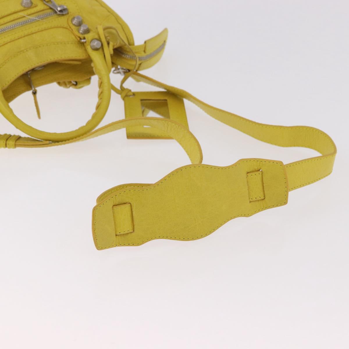 BALENCIAGA Giant Mini City Hand Bag Leather 2way Yellow 309544 Auth 185403M